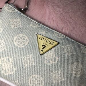 GUESS Light Blue Patterned Clutch